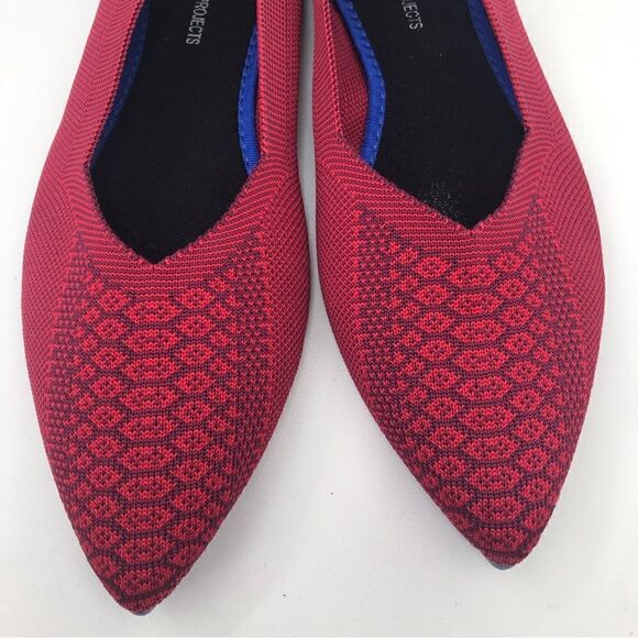 Woman by Projects Red Pattern Soft Side Pointed Flats- NEW - Picture 5 of 13